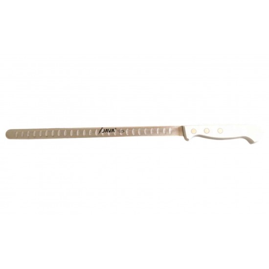 Java Cuchillo Jamonero Estrecho Plus Alveolado Blanco 27,5 cm