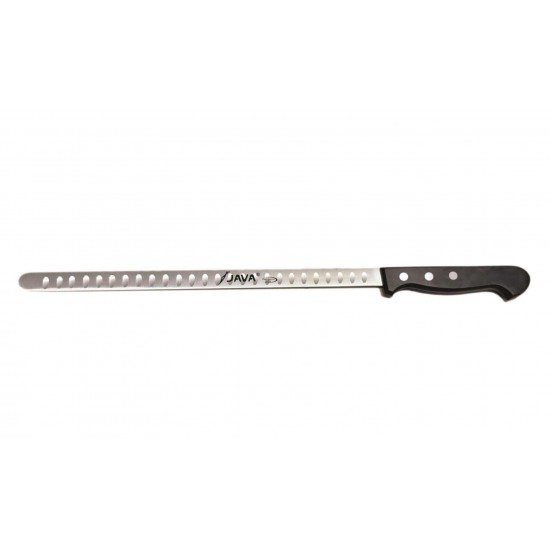 Java Cuchillo Jamonero Estrecho Plus Alveolado Negro 27,5 cm