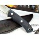 oker Pantera CM17 Jute Micarta Negra  Funda Cuero