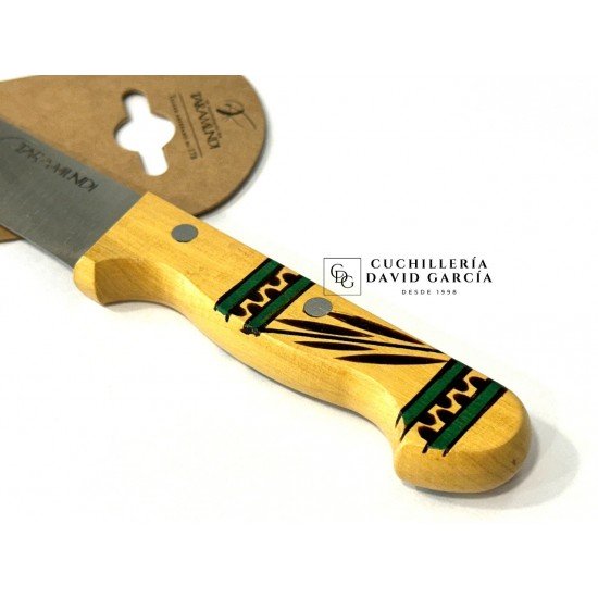 Cuchillo Taramundi Mesa 16 cm  Madera Boj Decorado Tradicional en Verde