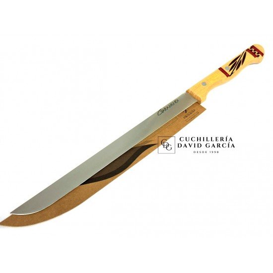 Cuchillo Jamonero Taramundi Mesa 24,5 cm  Madera Boj Decorado Tradicional en Rojo