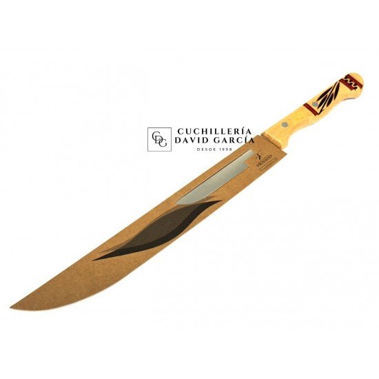 Cuchillo Jamonero Taramundi Mesa 24,5 cm  Madera Boj Decorado Tradicional en Rojo