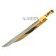 Cuchillo Jamonero Taramundi Mesa 24,5 cm  Madera Boj Decorado Tradicional en Verde