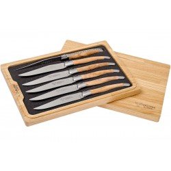 Laguiole en Aubrac juego de cuchillos para carne 6-unidades en madera de  Teca 62C99TKIH