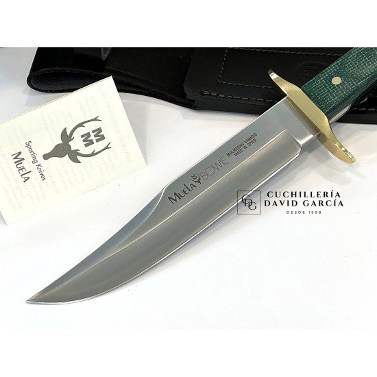 Muela Bowie Classic-19G Micarta Yute Verde Defensa Laton