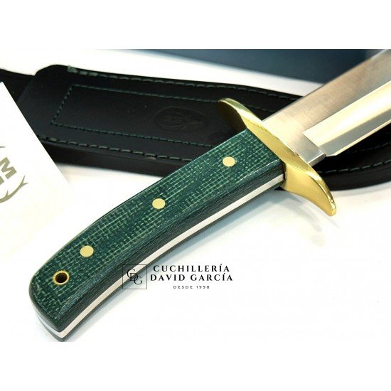 Muela Bowie Classic-19G Micarta Yute Verde Defensa Laton